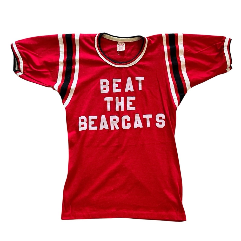 Vtg Miami University Beat the Bearcats Football Shirt Small H Wolf Sons 70s 80s